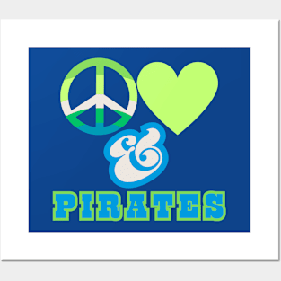 Peace, Love & Pirates - Pacific Northwest Seafairin' Retro Pop Style Posters and Art